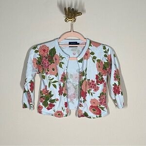 Mini Boden Floral Cotton Cardigan – Size 3–4Y